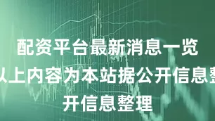 配资平台最新消息一览表以上内容为本站据公开信息整理